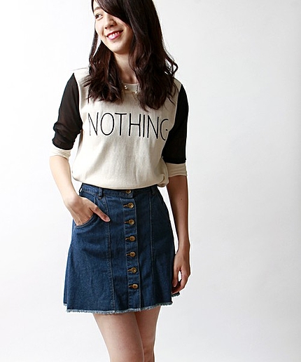 WEGO/デニムAラインスカート