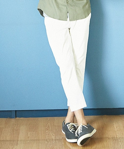 WEGO/スリムテーパードチノクロップドパンツ