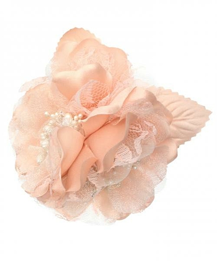 ペアフラワー葉付コサージュ