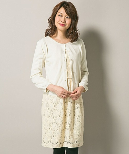 【ツインセット】リリーフラワーレースワンピース