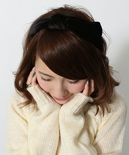 WEGO/ベロアリボンカチューシャ