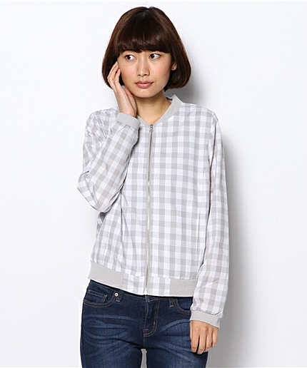 WEGO/ギンガムチェックブルゾン