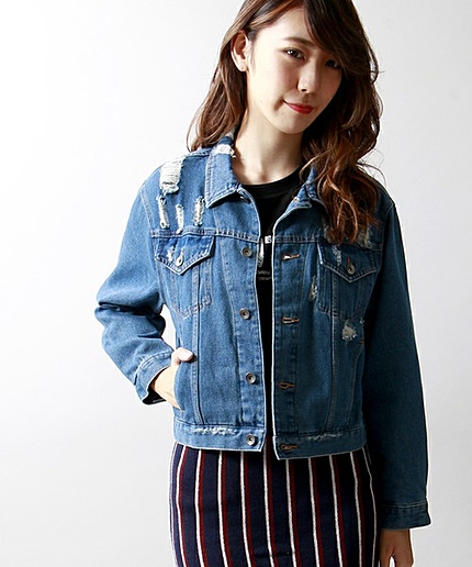 WEGO/ダメージデニムGジャン