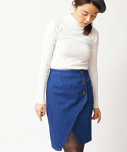WEGO/デニムアシメスカート