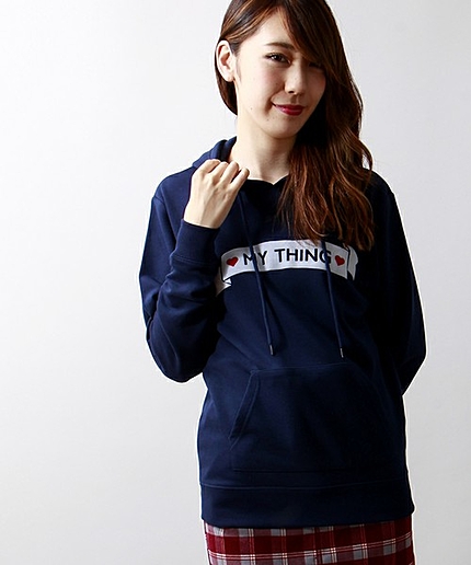 WEGO/リボンロゴプリントパーカー