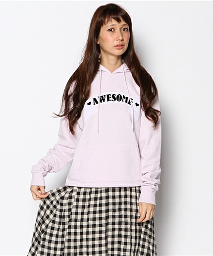 WEGO/リボンロゴプリントパーカー