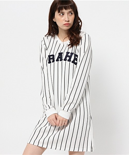 WEGO/ストライプスウェットワンピース