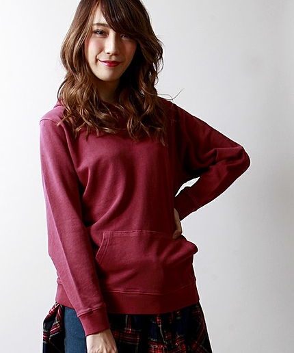 WEGO/ヴィンテージ風無地パーカー