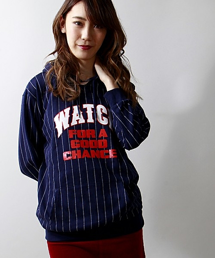 WEGO/ストライプロゴパーカー