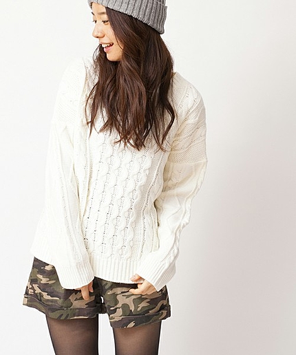 WEGO/ハイウエストタックショーツ