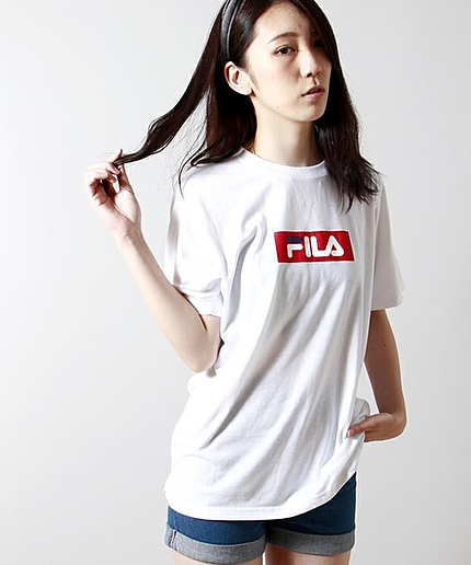 WEGO/FILA　BOXロゴTシャツ