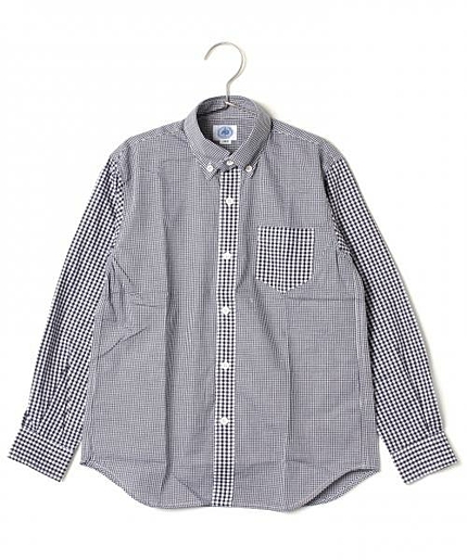 【SCHOOL】ギンガムチェックコンビシャツ