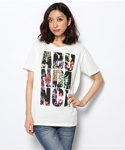 WEGO/フラワービッグロゴ半袖Tシャツ