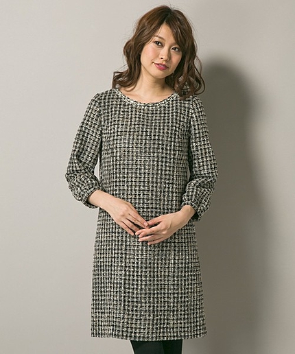 レディラメツイードワンピース