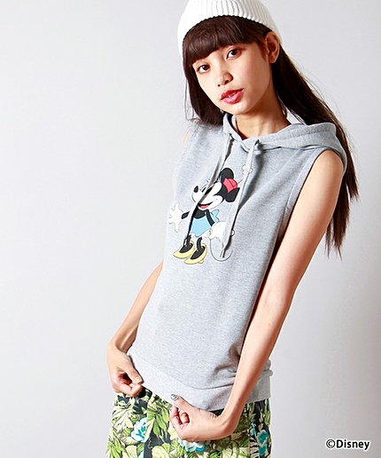 【WEB限定】WEGO/ノースリパーカー(ミニーマウス)