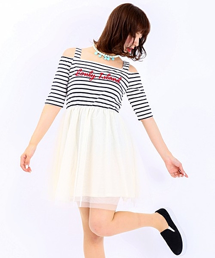 WEGO/オフショルドッキングワンピース