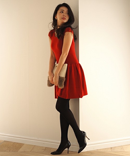 【セットアップ対応商品Ａ】メリノウールニットミドルギャザーフレアワンピース