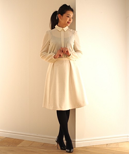 ハウンドトゥースマトラッセプランプスカート