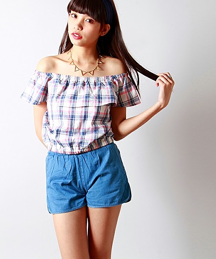 WEGO/デニムランニングショーツ