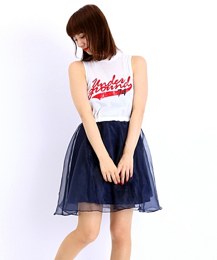 WEGO/オーガンジードッキングワンピース