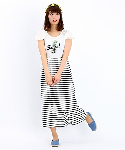 WEGO/袖フリルカットマキシワンピース