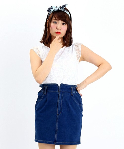 WEGO/レースフリルノースリーブTシャツ