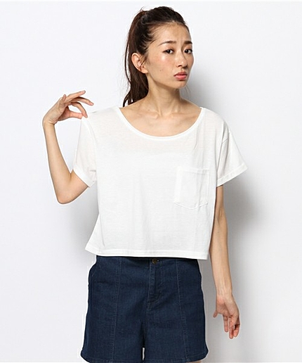 WEGO/クロップド無地Tシャツ