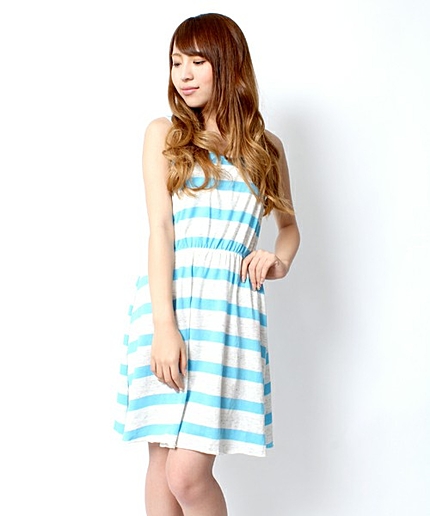 WEGO/ボーダーフレアワンピース