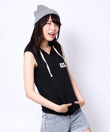 WEGO/バック刺繍ノースリーブパーカー