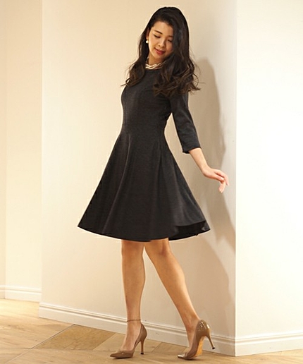 ウールャージフレアワンピース