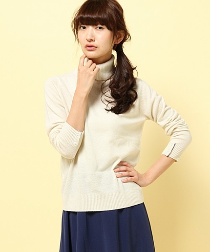 カシミヤベーシックタートルニット