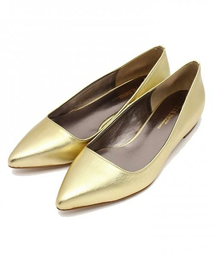 メタリックフラットシューズ