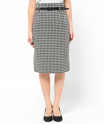 【14秋冬新作】シェパードチェックペンシルスカート