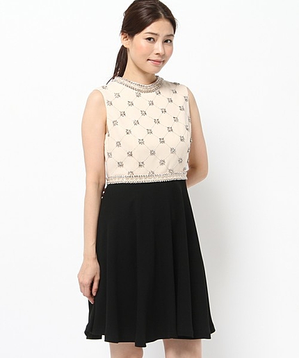 ビジューフレアワンピース