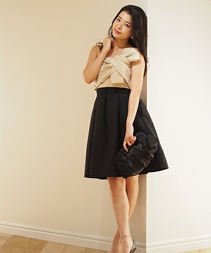 【セットアップ対応商品E】グレースフロントリボンフレアドレス