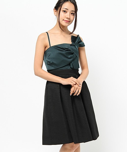 【セットアップ対応商品E】グレースフロントリボンフレアドレス