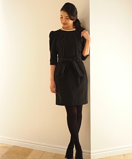 クラシカルグログランギャザースリーブワンピース