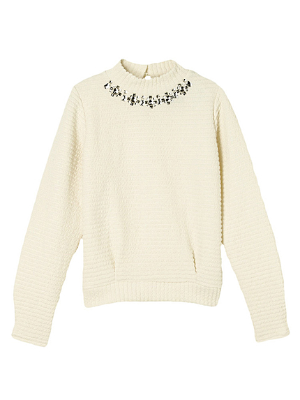 Chedel【DATE】ハイネックビジューKNIT