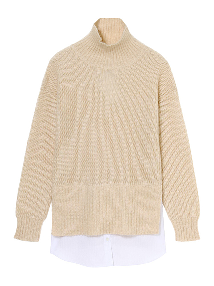 BORNYベルタモヘアシャツニット