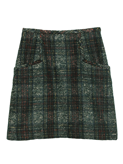 BORNYチェック台形スカート