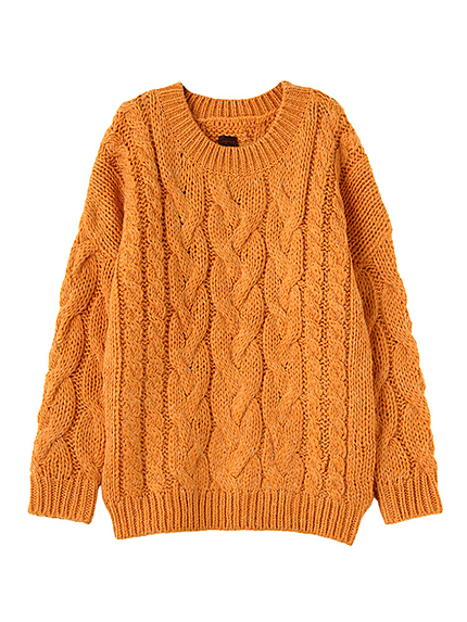Ungrid【Casual】カラールーズケーブルニット