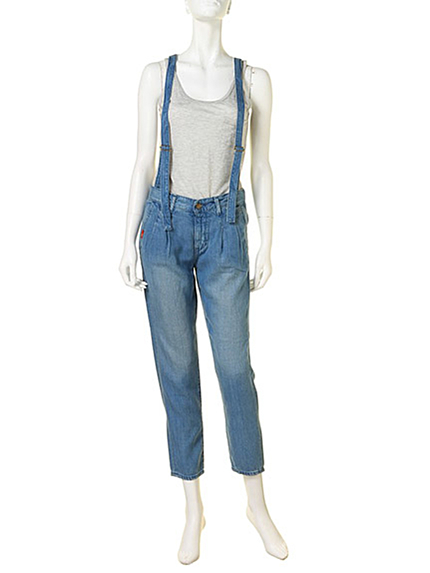 Ungridサスペンダー付テンセルデニムパンツ