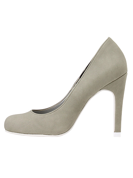 ラウンドストレートヒールパンプス