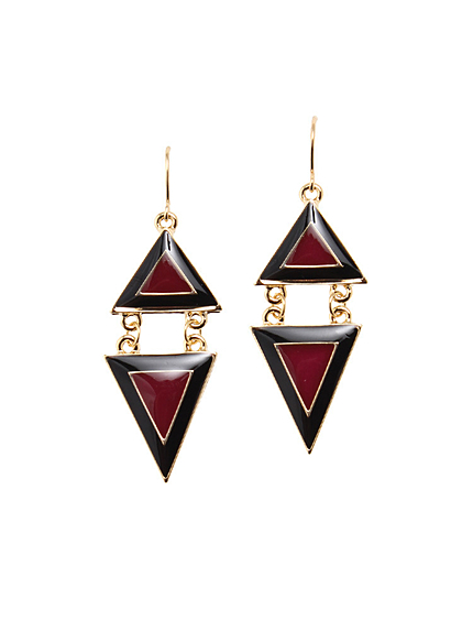 バイカラークアトロトライアングルピアス