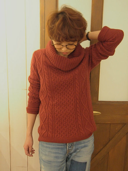 Ungrid【Casual】ルーズタートルケーブルニット
