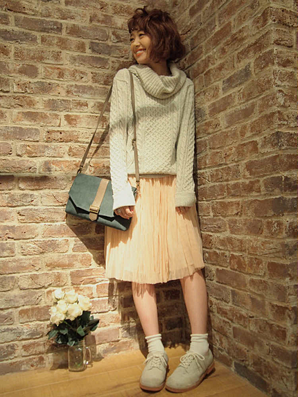 Ungrid【Casual】ルーズタートルケーブルニット