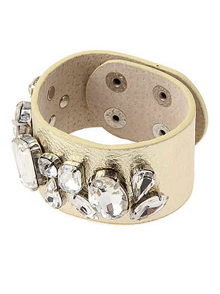 MERCURYDUOビジュー付レザーブレス