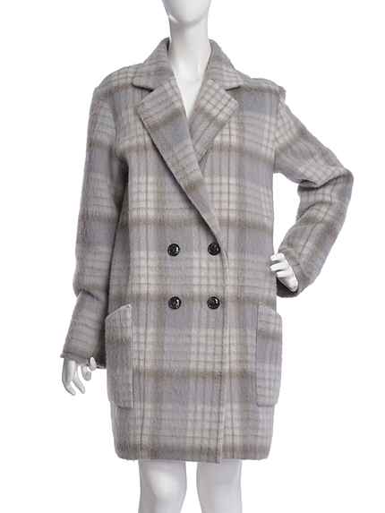 【R】シャギーチェックコート