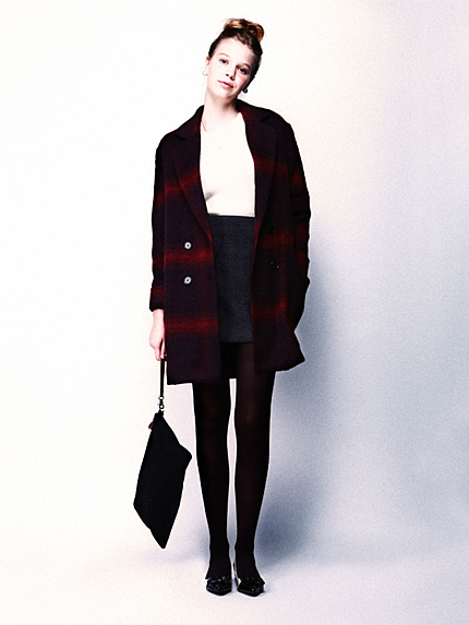 【R】シャギーチェックコート