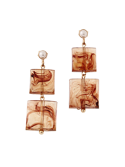 EVRISべっこうスクエアコンビピアス